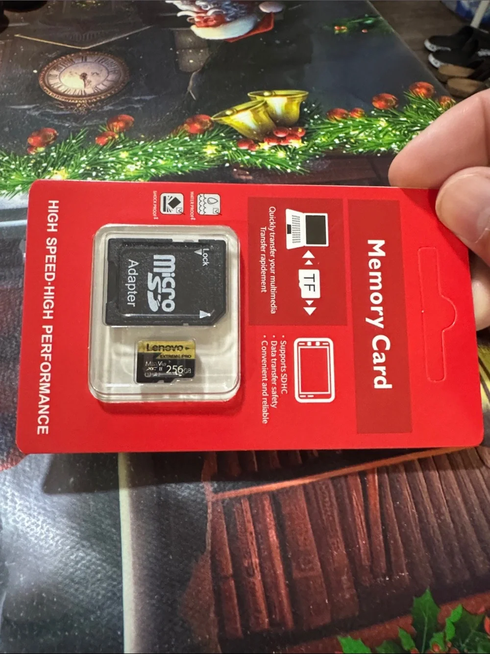 Lenovo 256GB microSD Card with SD Adapter - Black and Red Packaging